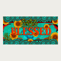 Blessed Turquoise Gemstone Cactus And Sunflower Licanse Plate Zipper Hoodie | Teevron