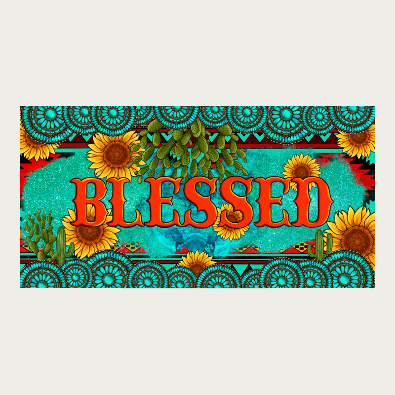 Blessed Turquoise Gemstone Cactus And Sunflower Licanse Plate Zipper Hoodie by Artiststas | Teevron