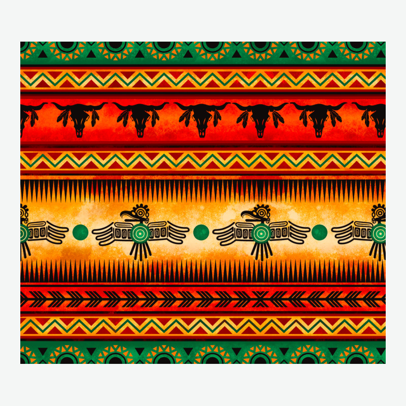 Thunderbird Bullskull Aztec Pattern Urban Heavy Tee by BarkalooDesign | Teevron