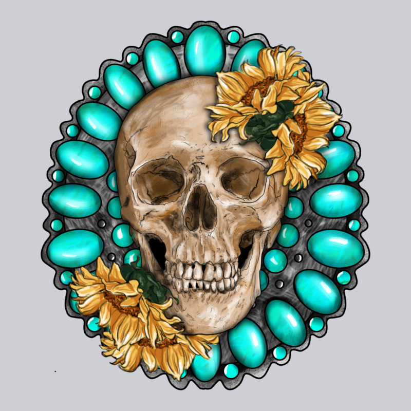 Skull With Gemstone And Sunflower Heavyweight Sweatshirt by RanaPortraitStore | Teevron