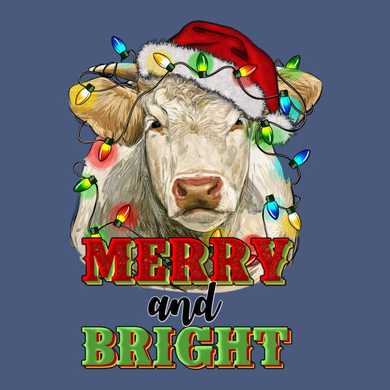 Merry And Bright Charolais Cattle Cow With Christm Vintage Hoodie by RanaPortraitStore | Teevron
