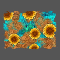Sunflower Turquoise And  Leather Background Zipper Hoodie | Teevron