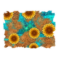 sunflower turquoise and  leather background | Teevron