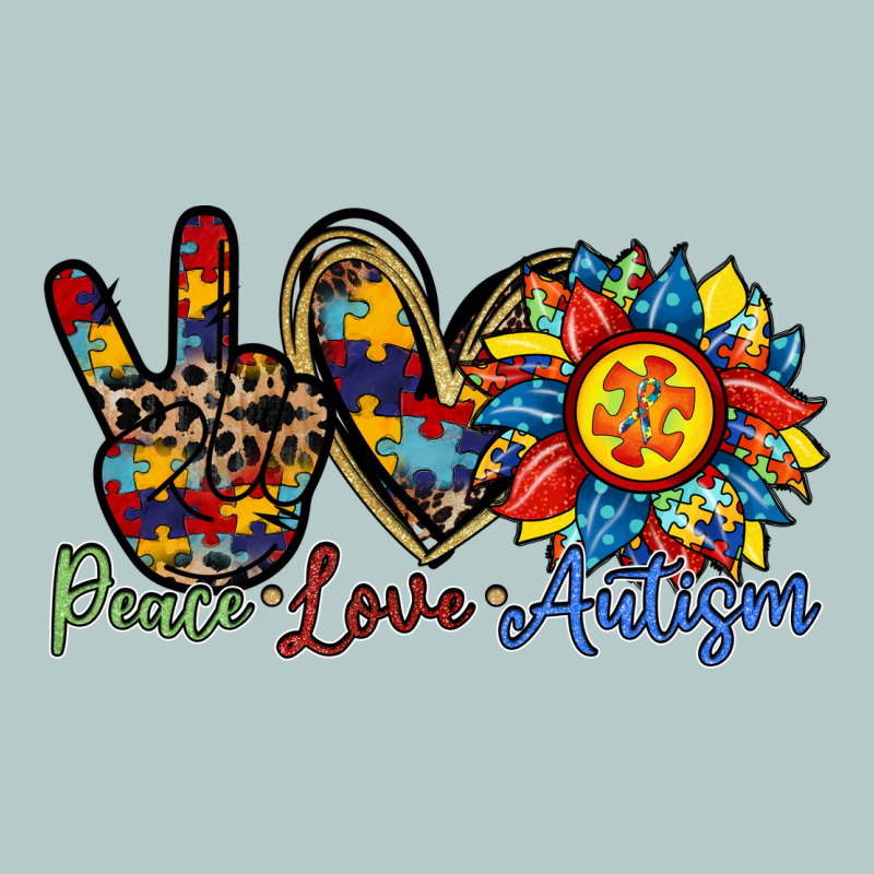 Peace Love Autism Sunflower Heavy Core Tee by RacoonDesign | Teevron