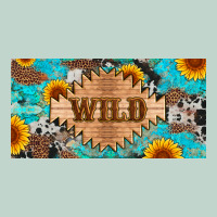 Western Wild And Sunflower Leopard Turquoise Cowhide Licanse Plate Zipper Hoodie | Teevron