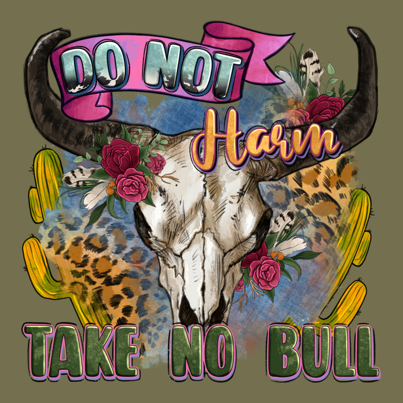 Do Not Harm Take No Bull Cow Skull Vintage Hoodie by Zillion Design Studio | Teevron