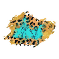 glitter leopard turquoise patch | Teevron
