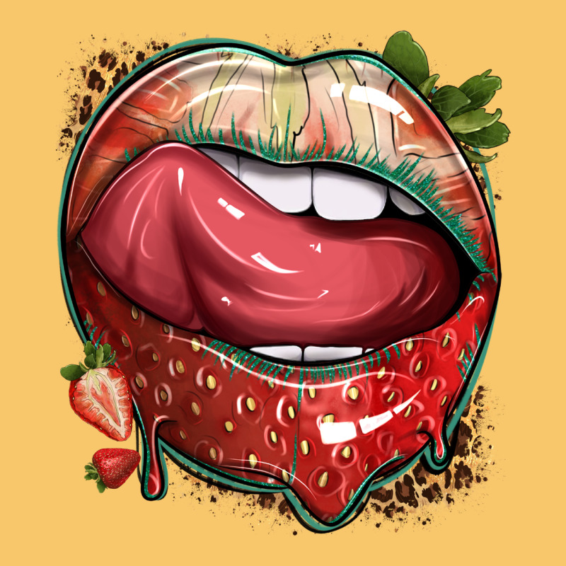 Strawberry Lips With Leopard Vintage Hoodie by texasbilliewilder | Teevron