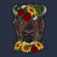 Bison Face With Flowers Heavyweight Sweatshirt | Teevron