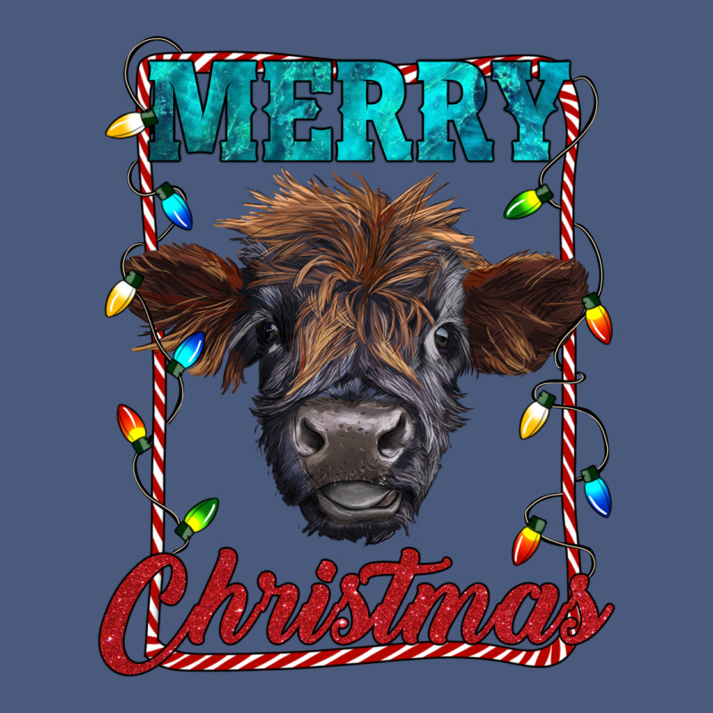 Merry Christmas Highland Calf Baby Cow Vintage Hoodie by RanaPortraitStore | Teevron