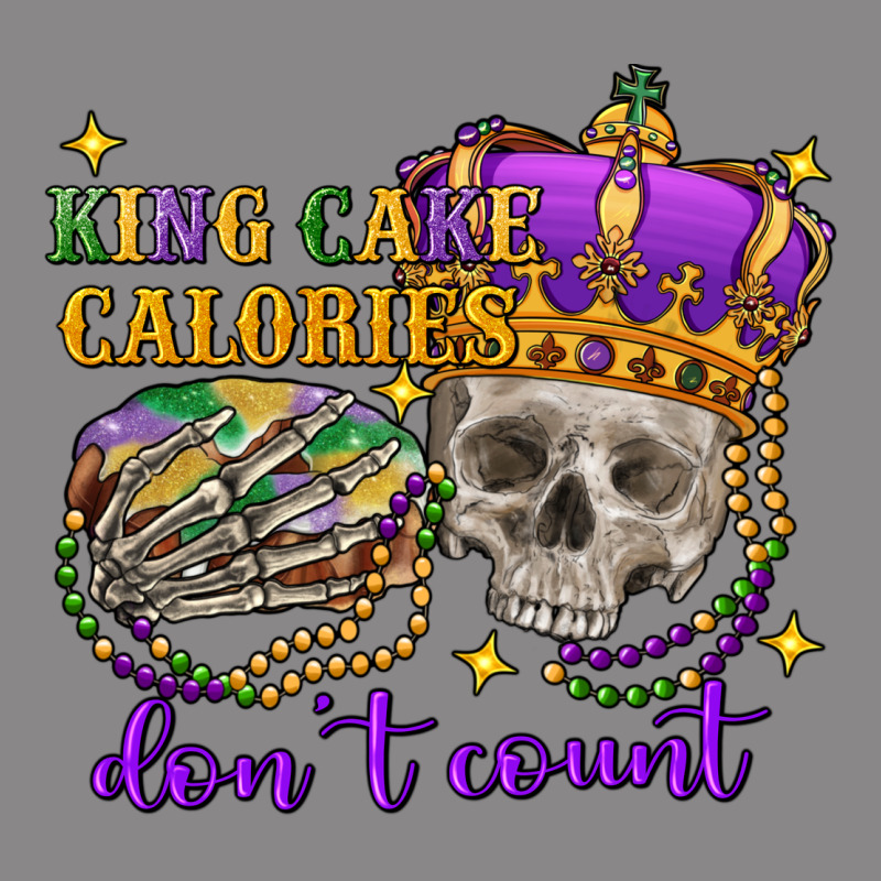 King Cake Calories Don't Count Skull Vintage Tee by FaDigitalArtStudio | Teevron