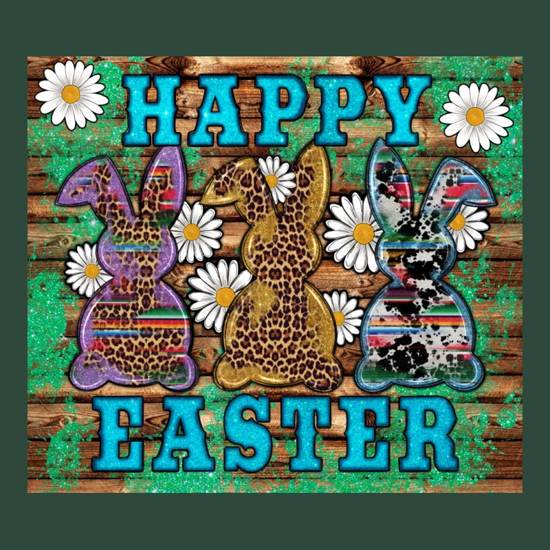 Easter Happy Easter Western Bunnies Daisies Zipper Hoodie by Artiststas | Teevron