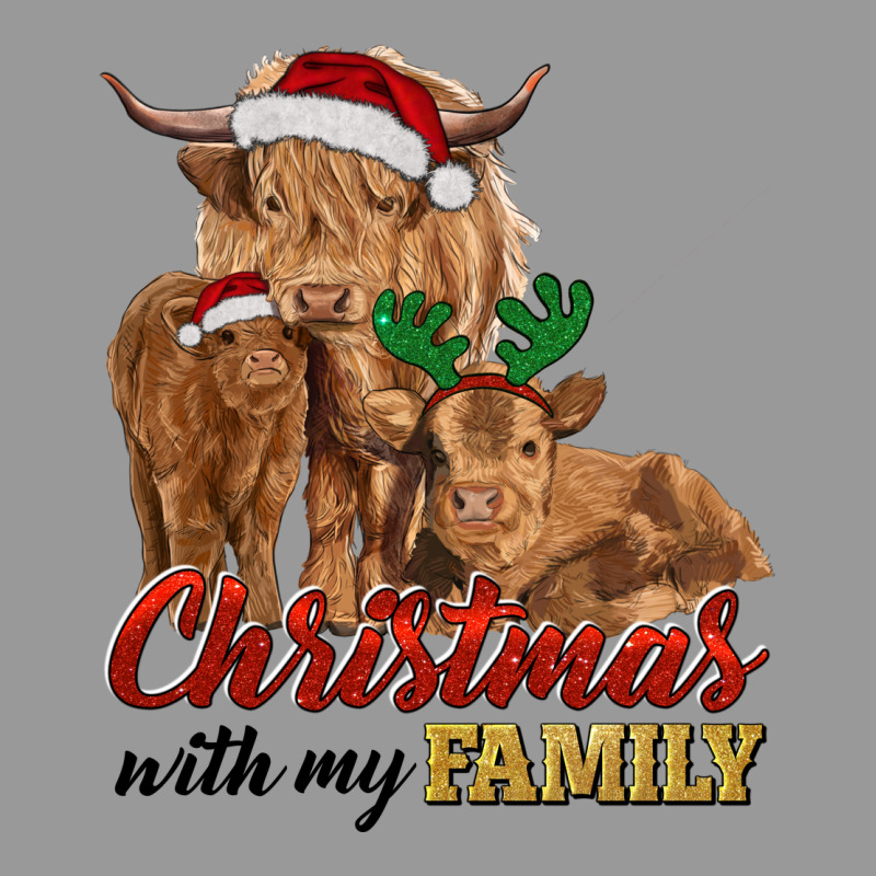 Christmas With My Family Highland Cow Cattle And Calves Vintage Hoodie by RanaPortraitStore | Teevron