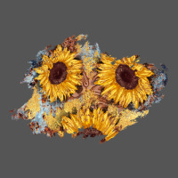 Sunflower Glitter Leather Patch Zipper Hoodie | Teevron