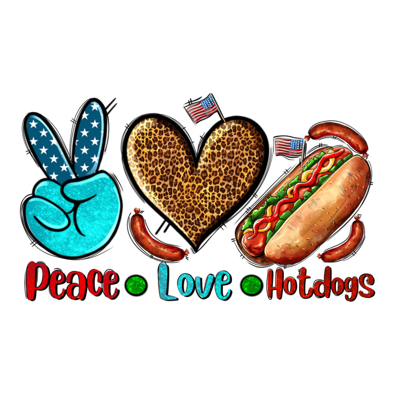 Peace Love Hotdogs Ladies Tee by AdoDesignShop | Teevron