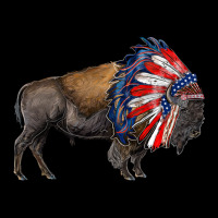 American Bison With Indian Headdress Heavyweight Sweatshirt | Teevron