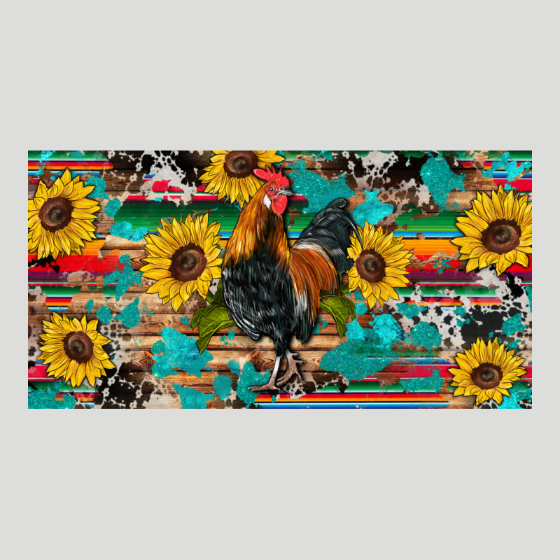 Western Coop Animals Rooster Sunflowers Cowhide Wooden Serape Glitter Zipper Hoodie by Artiststas | Teevron