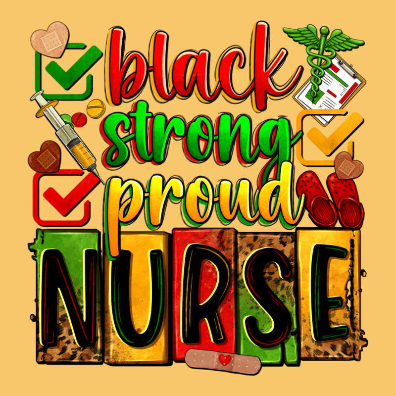 Black Strong Proud Nurse Vintage Hoodie by Zillion Design Studio | Teevron