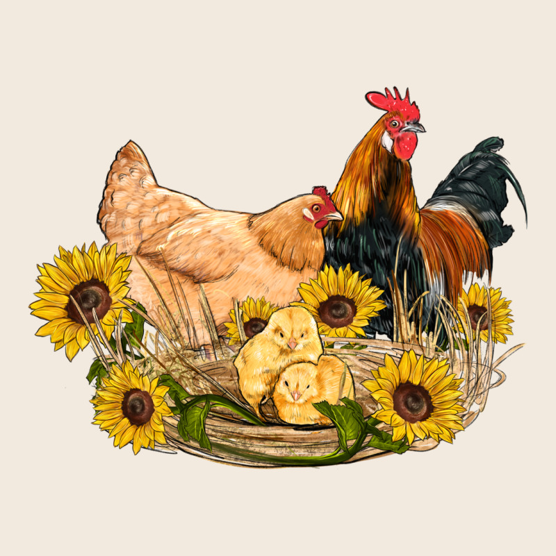 Western Coop Animals Farm Chicken Chick Rooster Sunflowers Zipper Hoodie by Artiststas | Teevron