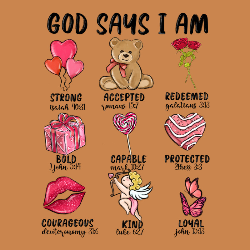 God Says I Am Valentine's Day Heavyweight Hoodie by MaliasSmallBusiness | Teevron