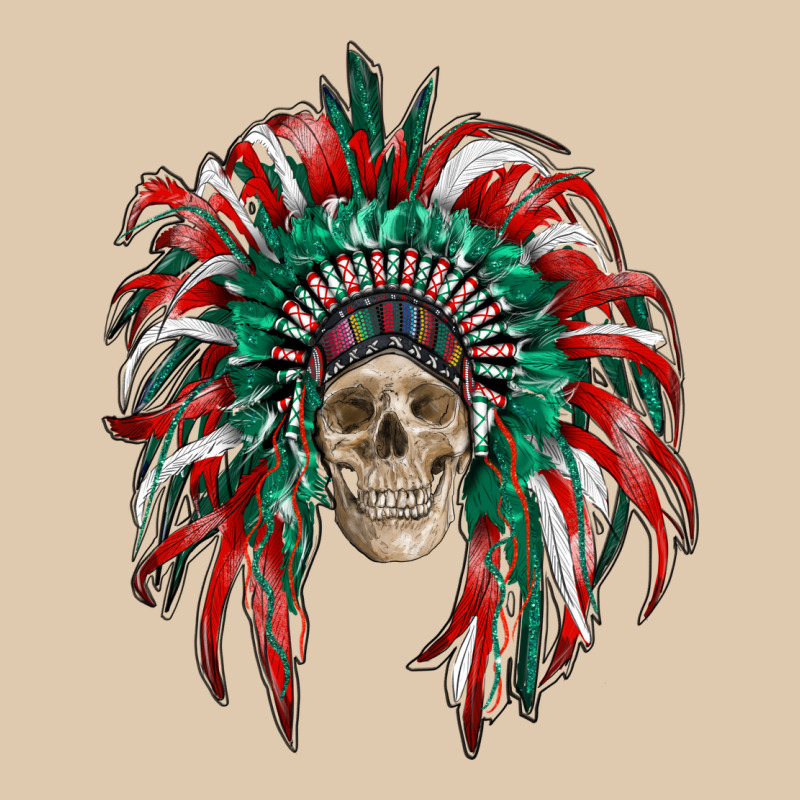 Mexican Flag Indian Headdress With  Skull Heavyweight Sweatshirt by RanaPortraitStore | Teevron