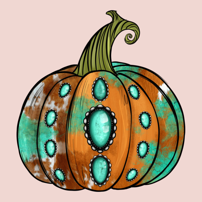 Western Cowhide Turquoise Pumpkin Premium Sweatshirt by NancyCooperArtShop | Teevron