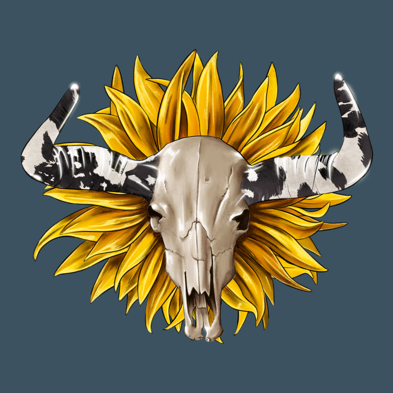 Cowhide Bull Skull And Sunflower Urban Heavy Tee by BarkalooDesign | Teevron