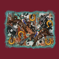 Bucking Bronco Rodeo Revolver Western Background Zipper Hoodie | Teevron