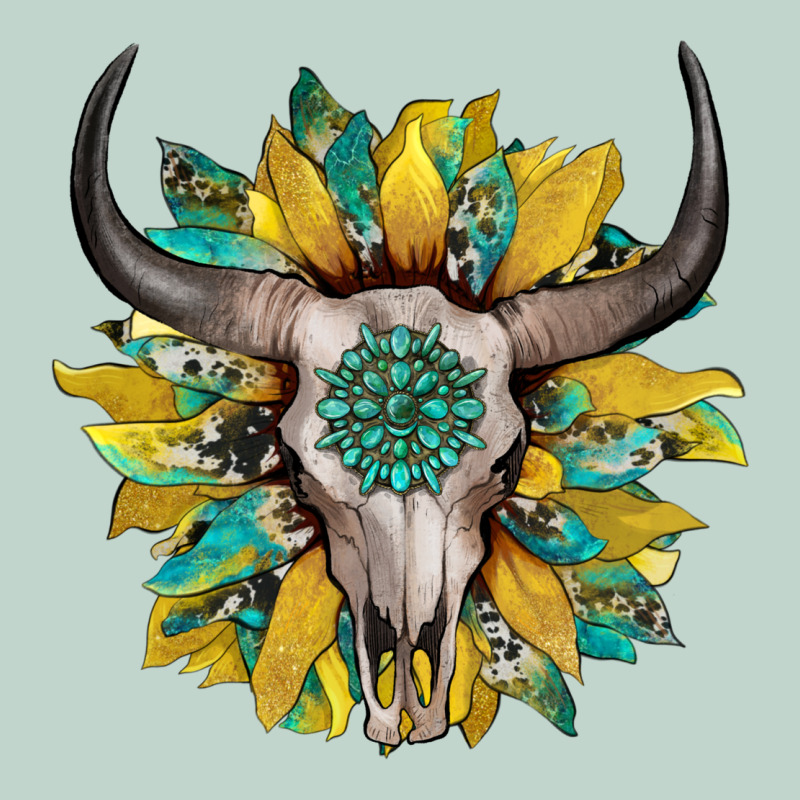 Boho Bullskull With Sunflower And Gemstone Zipper Hoodie by Artiststas | Teevron