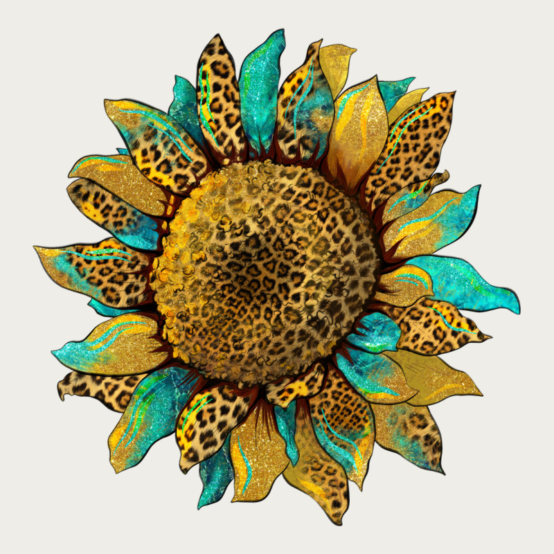 Sunflower With Leopard And Turquoise Zipper Hoodie by Artiststas | Teevron