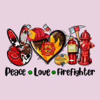 Peace Love Firefighter Ladies Tee | Teevron