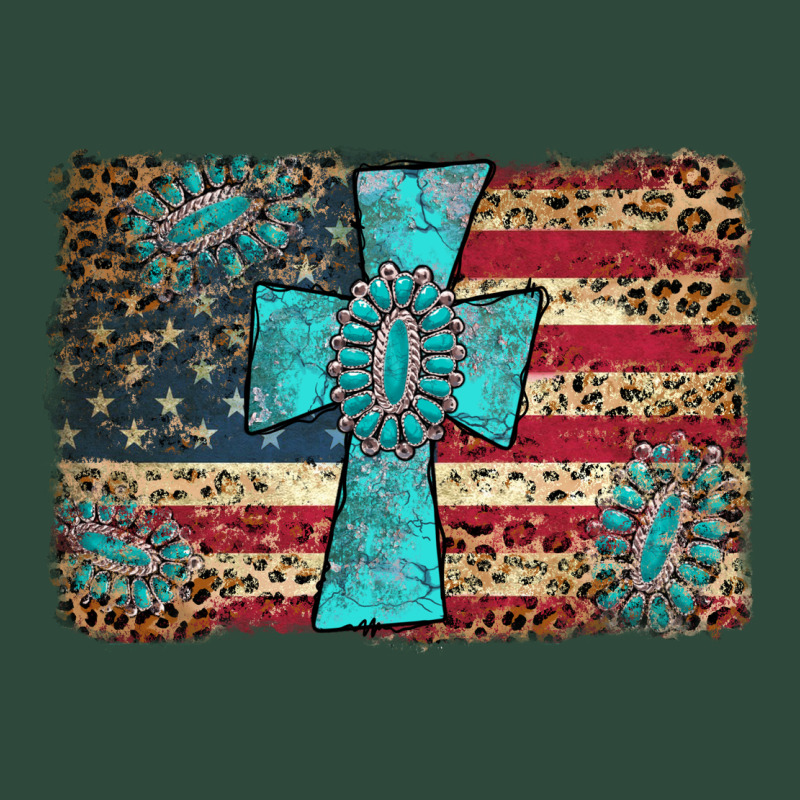 Flag And Turquoise Cross Zipper Hoodie by AdoDesignShop | Teevron
