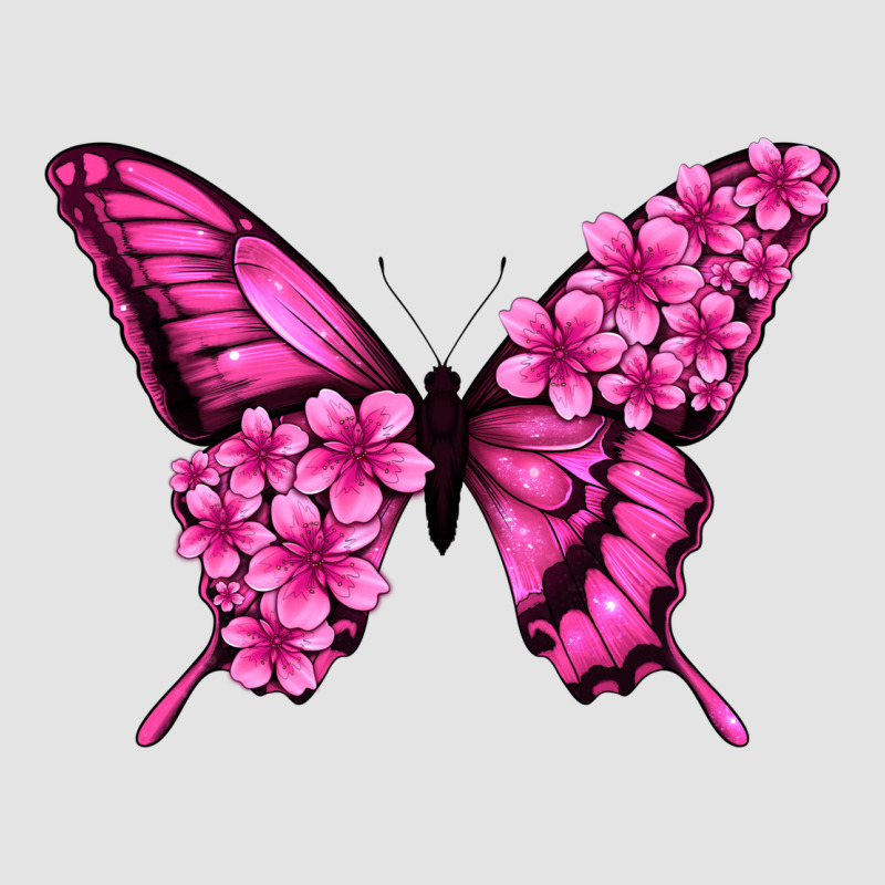 Floral Pink Butterfly Premium Sweatshirt by NancyCooperArtShop | Teevron