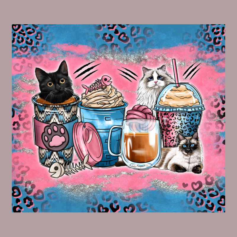 Cat Coffee Cups Vintage Hoodie by Zillion Design Studio | Teevron