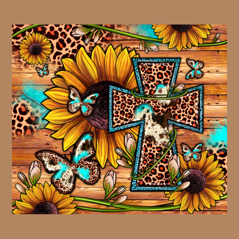 Cross Sunflower Butterfly Long Sleeve Tee by JahusDesignShop | Teevron