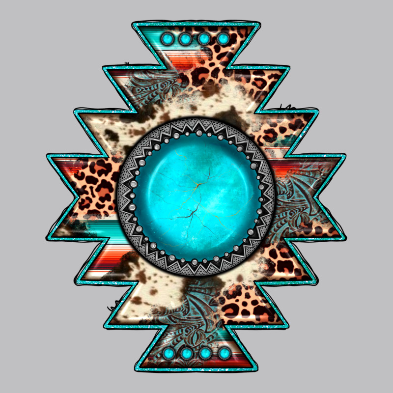 Aztec Leopard Turquoise Gemstone Long Sleeve Tee by JahusDesignShop | Teevron