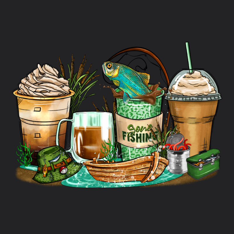 Fishing Coffee Cups Vintage Tee by Zillion Design Studio | Teevron