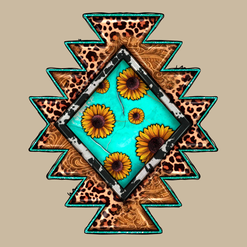 Aztec Leopard Turquoise Sunflower Long Sleeve Tee by JahusDesignShop | Teevron