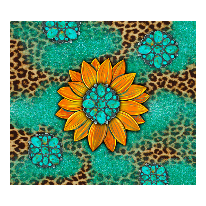 Sunflower Gemstone Leopard Zipper Hoodie by Artiststas | Teevron