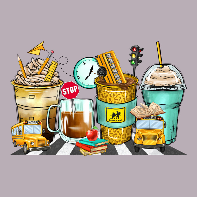 School Bus Coffee Cups Vintage Tee by Zillion Design Studio | Teevron