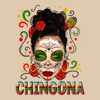 Mexicana Skull Girl Messy Bun Heavyweight Sweatshirt | Teevron