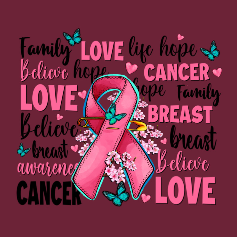 Breast Cancer Ribbons With Cancer Words Long Sleeve Tee by AdoDesignShop | Teevron