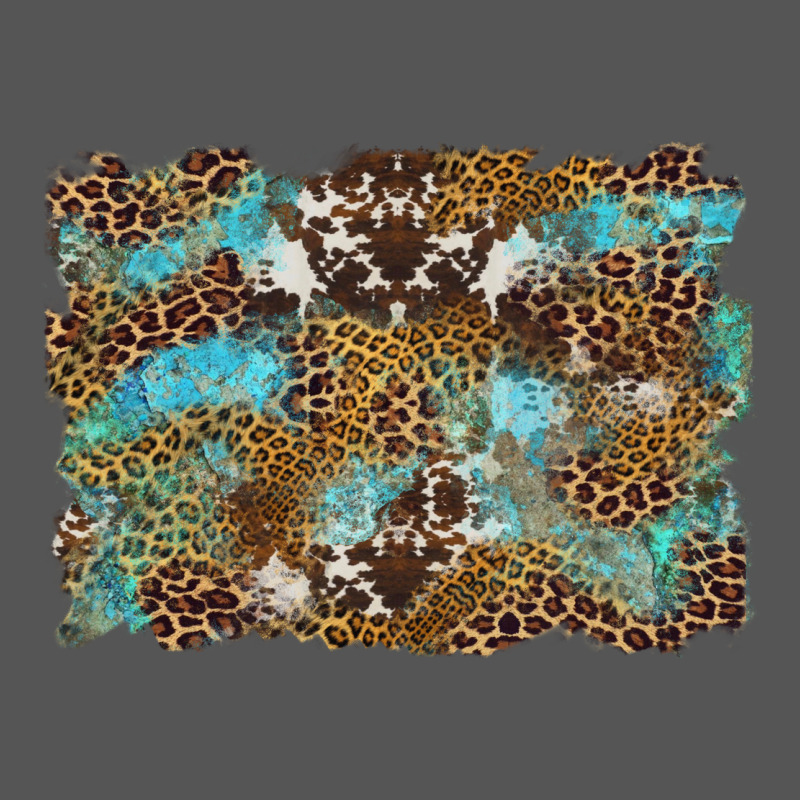 Western Leopards And Turquoise With Cowhide Background Zipper Hoodie by Artiststas | Teevron