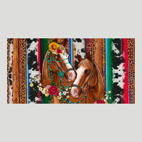 Western Horses Gemstone Horse Cowhide Leopard Floral Background Licens Zipper Hoodie | Teevron