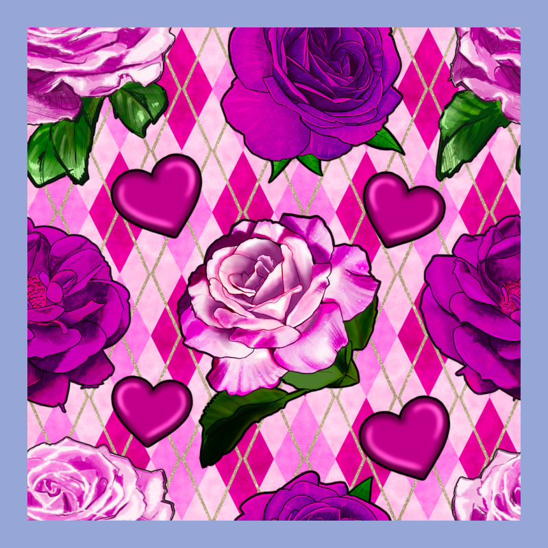 Valentines Day Roses And Diamond Plaid Seamless Pattern Classic Tee by BundleAndBundleShop | Teevron