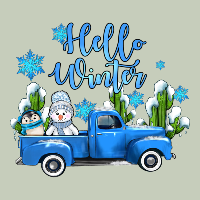 Hello Winter With Sniwman And  Truck Ladies Tee by AdoDesignShop | Teevron
