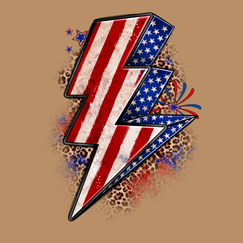 Leopard American Flag Lightning Bolt Vintage Hoodie by Zillion Design Studio | Teevron