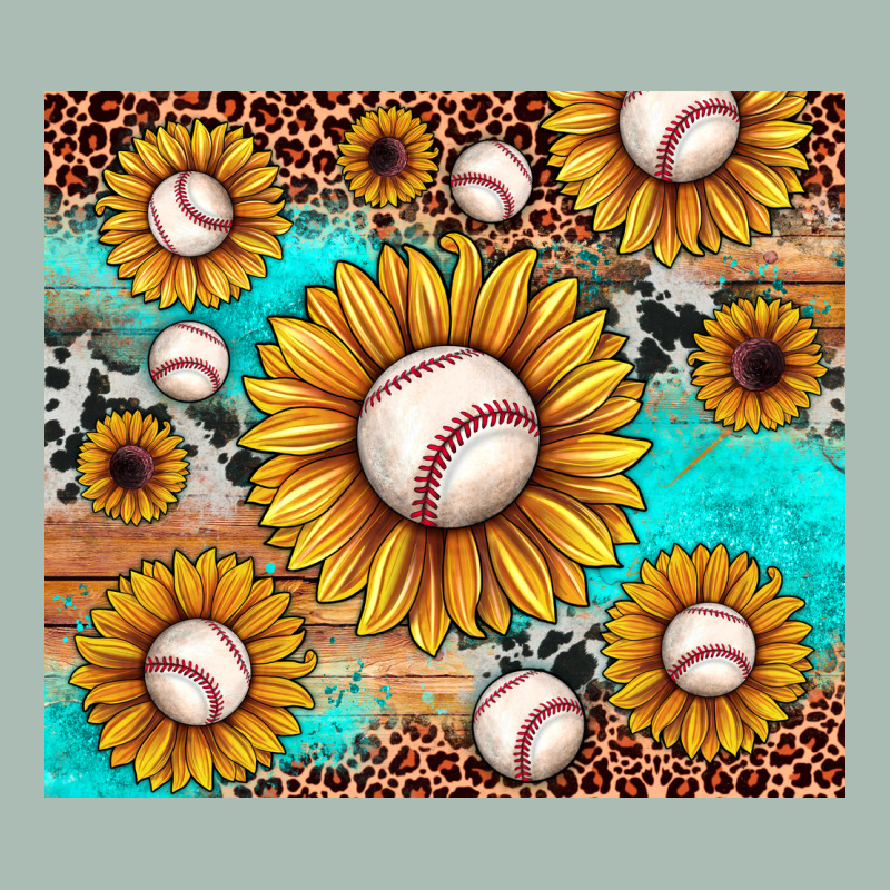 Baseball Leopard Turquoise Sunflower Classic Tee by JahusDesignShop | Teevron