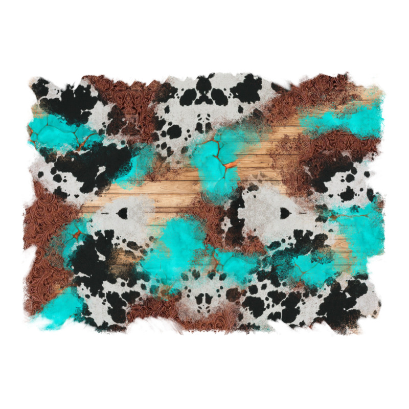 Western Cowhide Turquoise And Wood Background Zipper Hoodie by Artiststas | Teevron