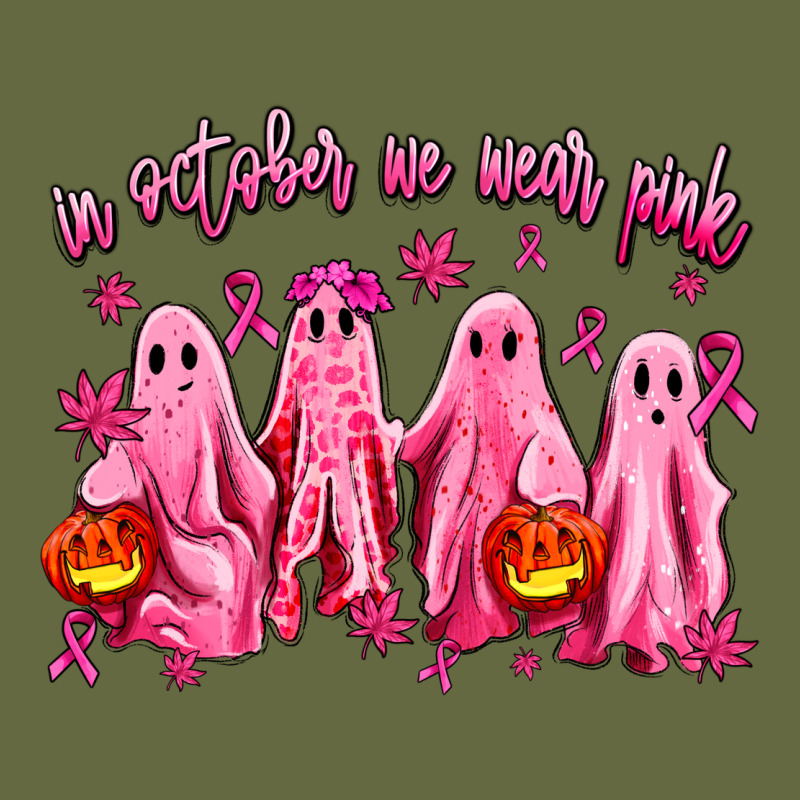 In October We Wear Pink Ghosts Long Sleeve Tee by AdoDesignShop | Teevron